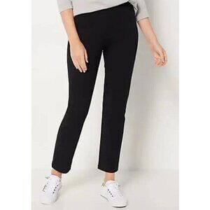 Susan Graver Weekend Regular Premium Stretch Slim- Leg Ankle Black X-Small